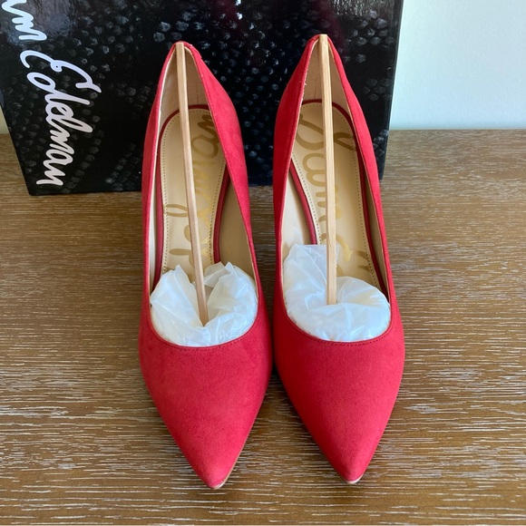 Sam Edelman Red Suede Heels - Picture 3 of 5